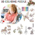 thumbnail image 2 of Juego De Rompecabezas Para Colorear En 3D Para Niños, 4 Uds. De Animales/Rompecabezas De Construcción, Rompecabezas 3D, Artes Y Manualidades, Pintura Educativa, Manualidades, Juguete Creativo Diy Muyoka Hogar, 2 of 7
