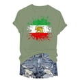 thumbnail image 4 of GEWSEY Women's Lion Sword Sun Iran Flag Crew Neck Short Sleeve Cotton T-Shirt (Light Green, M), 4 of 6