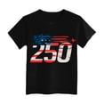 thumbnail image 4 of Wxirdiow Toddler Girl Summer Shirts 250 Anniversary USA Shirt for Boys Toddler 4th of July Shirts American Flag T-Shirts Kids Patriotic Tee Top Black Size,13-14 Years, 4 of 5