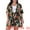 Black, variant on Women's Plus 2 Pcs Tropical Kimono Floral Tops and Shorts Set Black 1X