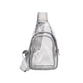 thumbnail image 3 of EHJRE Clear Bag , Pocket Chest Daypack, PVC Crossbody Shoulder Backpack Waist Belt Bag Light Gray, 3 of 9
