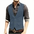 thumbnail image 1 of Hauts Sans Manches pour Hommes Veste Décontractée à Col en V Unie, 1 of 7