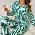 thumbnail image 5 of Tiweut Christmas Pajamas Sets Womens Two Piece Soft and Breathable Long Sleeve Button Lapel Tops and Pants Cozy Nightwear and Relaxation Sleepwear Suit,B-Green,XL, 5 of 9