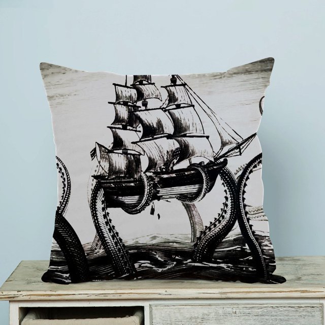 Funda de almohada ABPHQTO Big Octopus on the Sea Protector de almohada Dos lados 45x45 cm