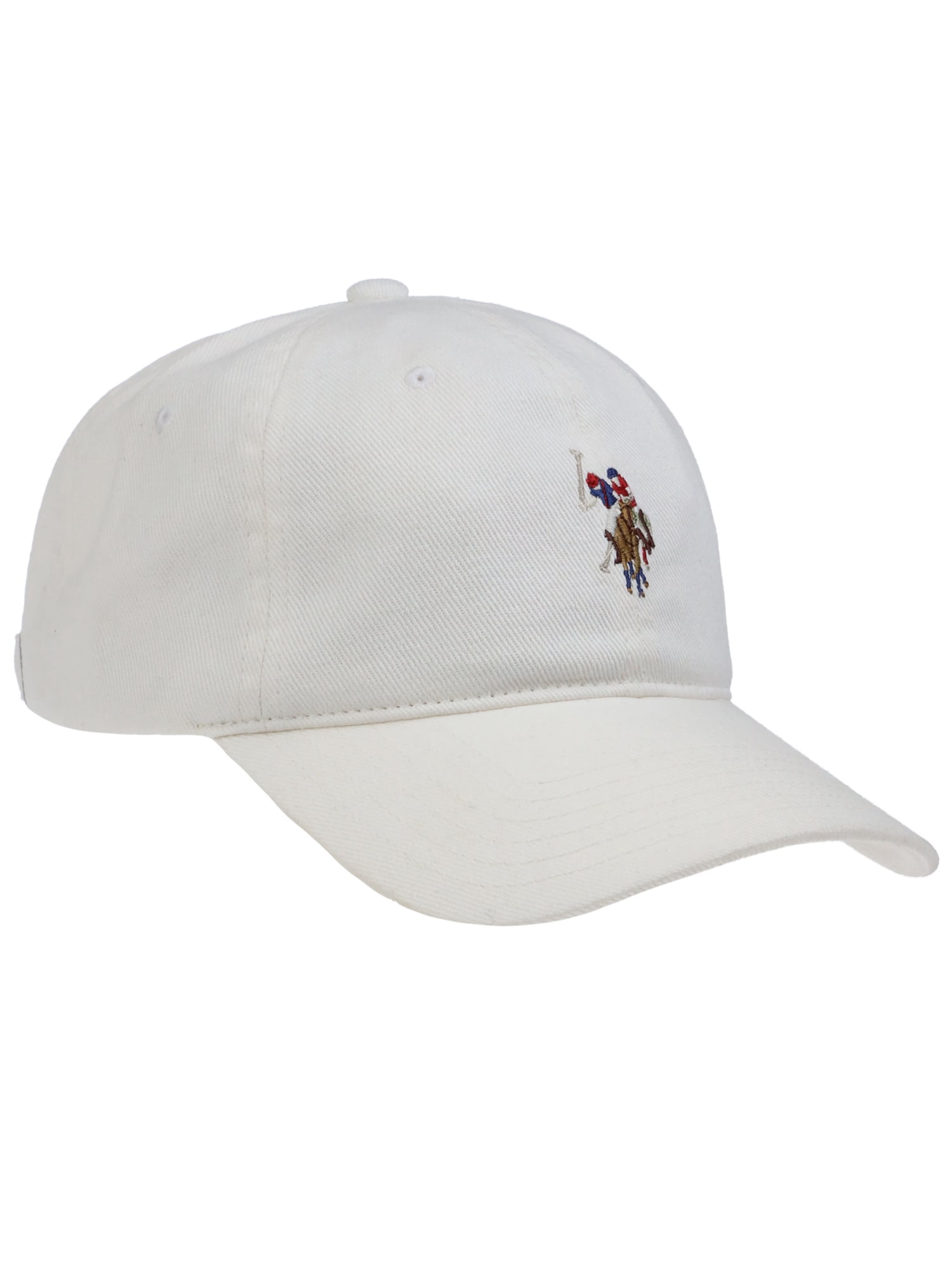 U.S. Polo Assn. Double Horseman Embroidered Dad Hat, White, One Size