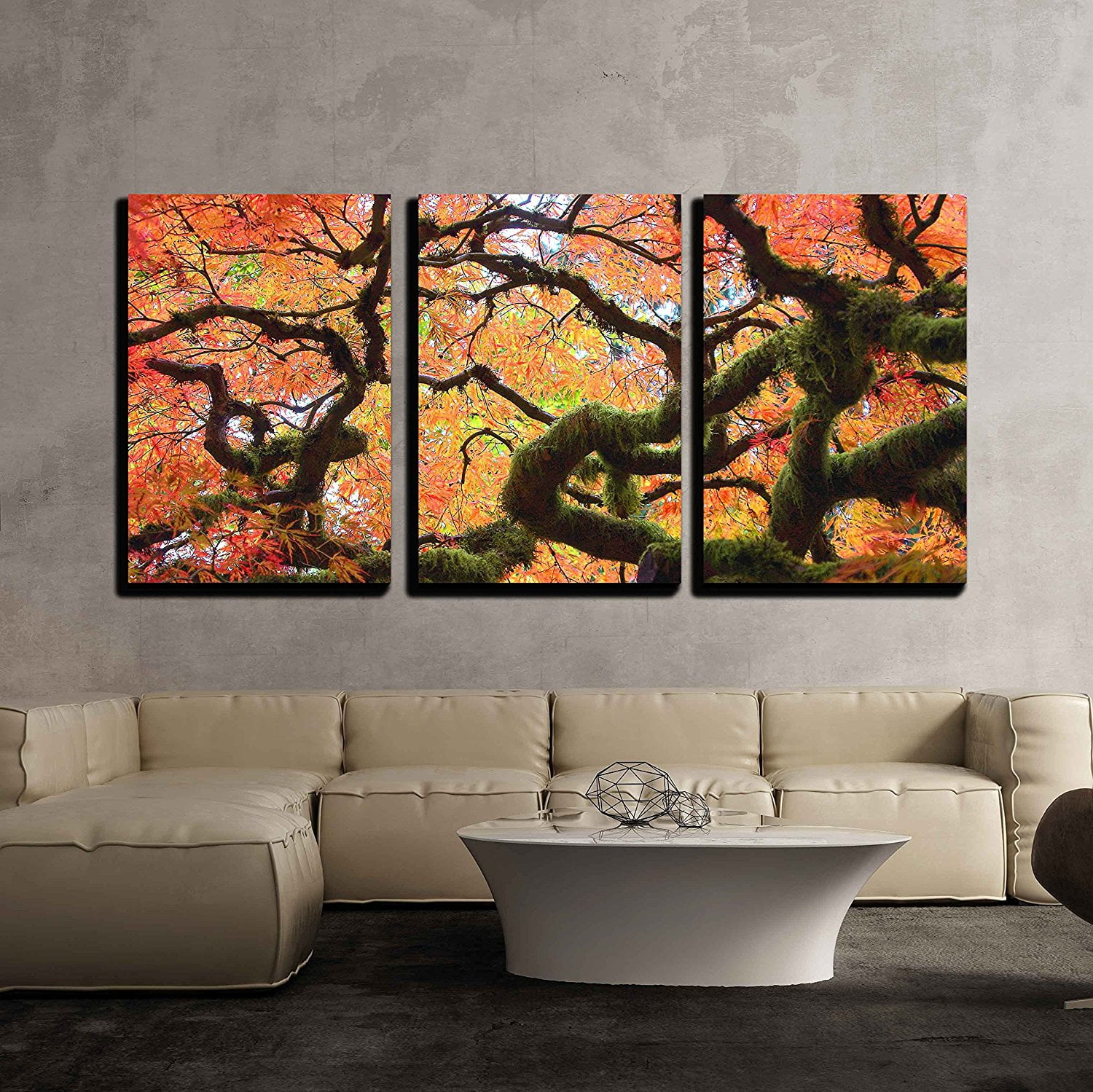 Antiquitäten & Kunst JAPANESE GARDEN RED TREE CANVAS PICTURE PRINT WALL