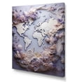 thumbnail image 2 of Designart "Lavender Whispers On The World Map" World Map Canvas Wall Art, 2 of 7