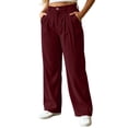 thumbnail image 3 of JOANKDMI Corduroy Wide Leg Pants for Women High Waisted Pleated Trousers with Pockets Vintage Loose Fit Casual Fall Slacks Dress Pants for Work Office Everyday Wear, 3 of 8