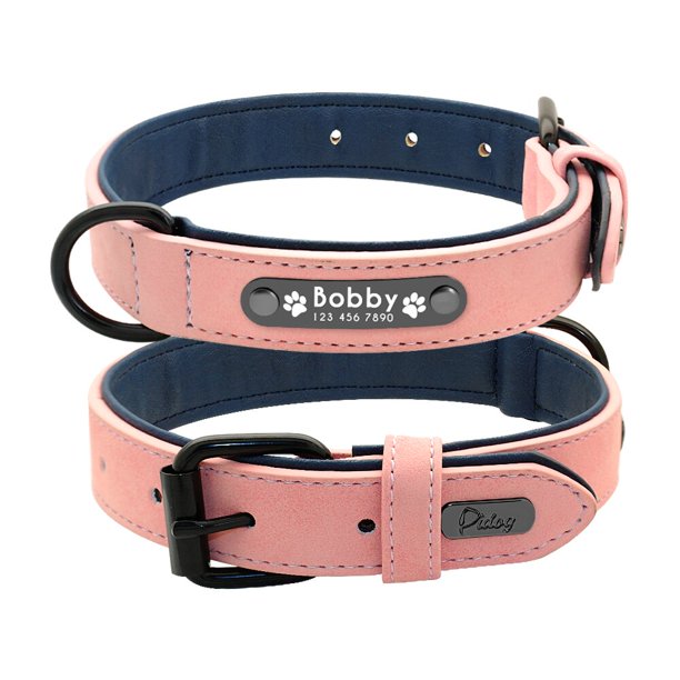 Leather Dog Collar Leash Set Personalized Customized Dogs Collars 2 Layer Leather Dog Leash For Small Medium Large Dogs Pitbull qym unisex