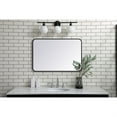 thumbnail image 2 of Soft corner metal rectangular mirror 24x36 inch in Black, 2 of 5