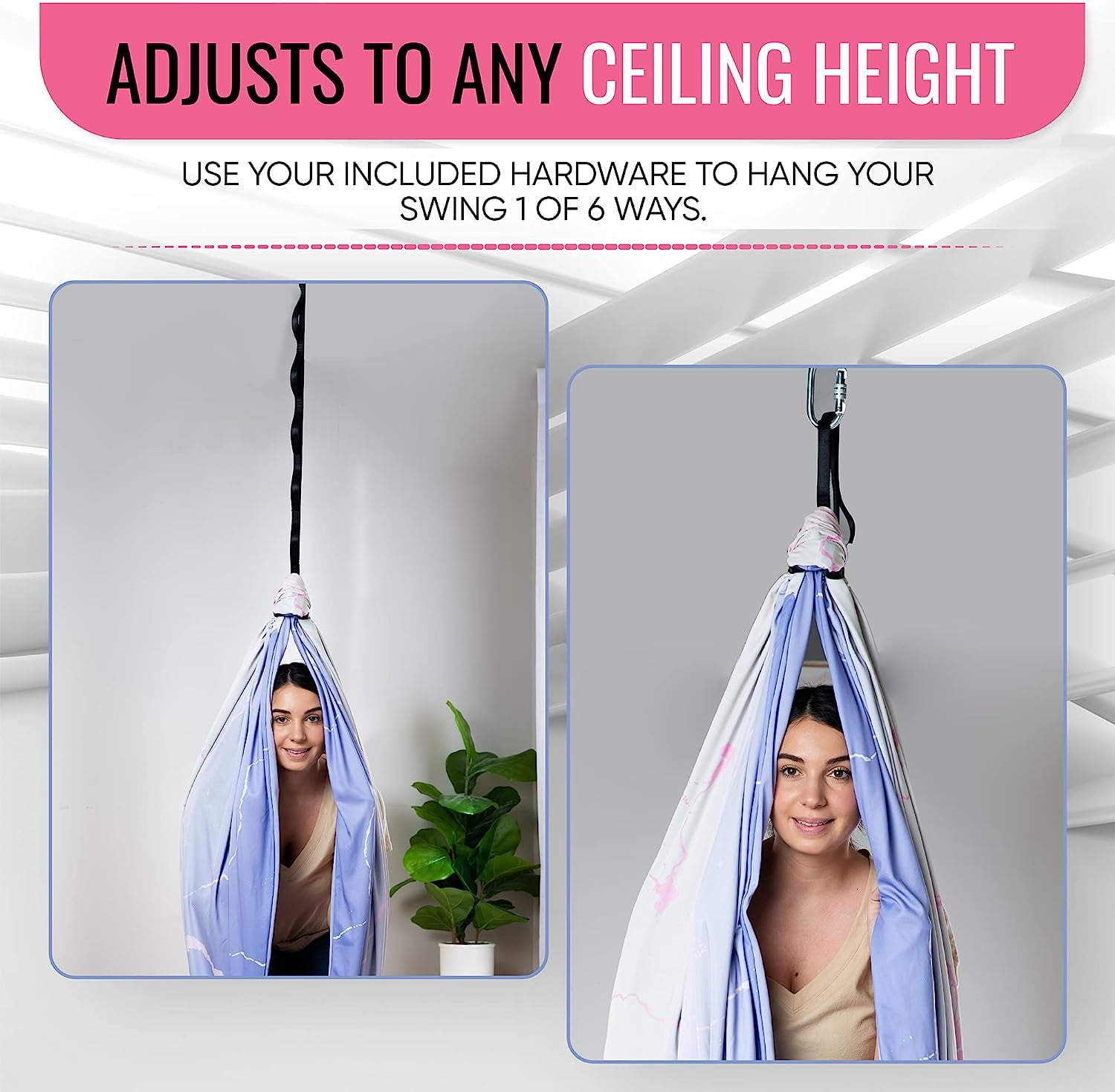 Friendly Cuddle Sensory Swing for Kids & Adults Cocoon Hammock, Pink and Purple