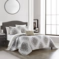thumbnail image 3 of Ennett 4 or 8 Piece Cotton Jacquard Quilt Set Medallion Embroidered Bedding, 3 of 7