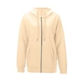 thumbnail image 3 of Women's Oversized Fit Zip Up Hoodie Soft Cotton Baggy Hooded Sweatshirt with Kangaroo Pockets, M, 3 of 4