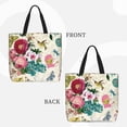 thumbnail image 3 of Naloa Bird Butterfly Rose Tote Bag for Women, Foldable Tote Bag With Zipper, Large Shoulder Bag, Top Handle Handbag for Travel, Work, Shopping, 3 of 9