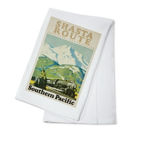 Southern Pacific - Shasta Route Vintage Poster (artist: Logan) USA c. 1933 (100% Cotton Kitchen