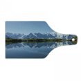 thumbnail image 1 of Lake Cutting Board, Mont Blanc Mountain Range Reflected in Cheserys Lake Alps France Panorama, Tempered Glass Cutting and Serving Board, Wine Bottle Shape, Pale Blue White Green, by Ambesonne, 1 of 1