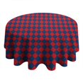 thumbnail image 4 of Red Blue Checkered Pattern Round Tablecloth 60"x60",Wrinkle Wipeable Table Cloth for Kitchen Dining Room Picnic Patio Party, 4 of 6