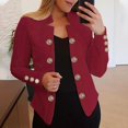 thumbnail image 2 of YDFCWXW Women's Double Slim Fit Blazers Notch Lapel Work Office Suits Casual Open Front Blazer , L, 2 of 5