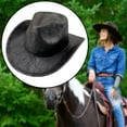 thumbnail image 6 of EHJRE Cowboy Hat Costume Accessories for Music Festival Halloween Performance Carnival Black, 6 of 9