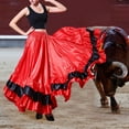 thumbnail image 2 of Women's Skirts Spanish Bull Dance Skirt Belly Dance Skirt Big Swing Skirt Summer Clothes for Women I One Size, 2 of 4