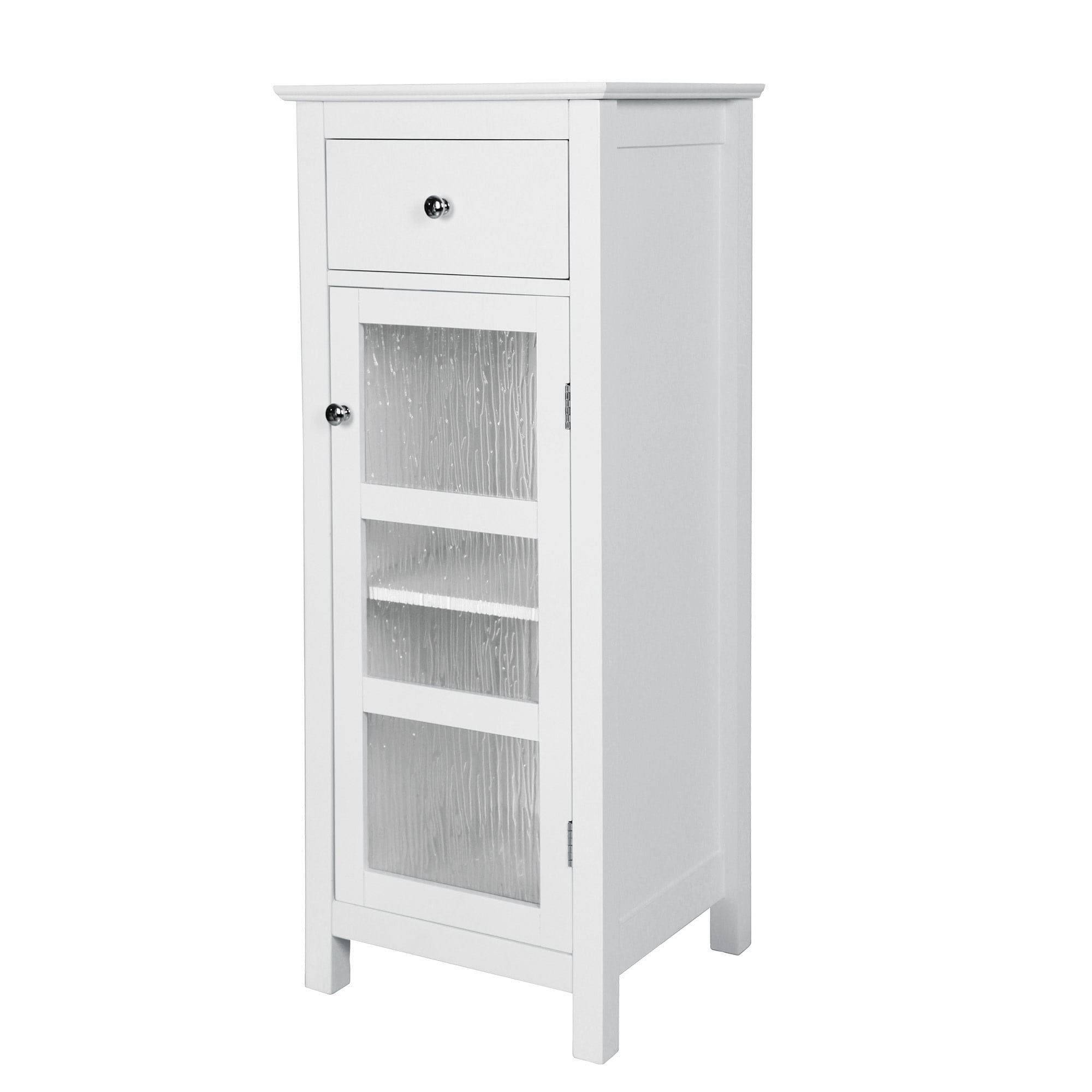 Teamson Home Bathroom Floor Cabinet Door & Drawer White Connor ELG-579