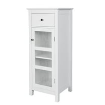 Teamson Home Bathroom Floor Cabinet Door & Drawer White Connor ELG-579