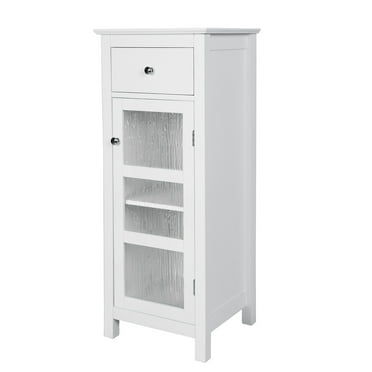 Teamson Home Bathroom Floor Cabinet Door & Drawer White Connor ELG-579