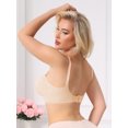 thumbnail image 3 of INSPIRE CHIC Lace Nursing Bra for Women Front Open Maternity Wireless Fixed Padded Full Coverage Breastfeeding Lingerie XL Beige, 3 of 4