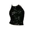 thumbnail image 6 of BODOAO Women's Sequin Halter Crop Top Sleeveless Sparkly Tank Shirt, Slim Fit Shimmer Camisole for Party Club Night Out Concert Festival Rave Outfits Black L, 6 of 6