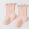 thumbnail image 4 of LJEFF Toddler Girls Ruffle Trim Knee High Socks, Anti-Slip Sweat-Wicking Stretchy Cute Gift Kids Sport Stockings Orange Size 1-2T, 4 of 6
