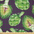 thumbnail image 2 of Ambesonne Vegetable Art Fabric by the Yard Microfiber, Artichokes Purple, 10 Yards, Fern Green Plum, 2 of 2