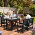 thumbnail image 6 of SERWALL 5-Piece Outdoor Patio Dining Set, All-Weather HDPE Table and Chairs, Rectangular Table with Umbrella Hole, Seats 4, Low Maintenance,Black, 6 of 11