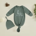 thumbnail image 2 of Preemie Newborn Infant Baby Girls Clothes Ribbed Bodysuit&nbsp; for Newborn Baby Newborn Knotted Sleeping Bag Fetal Hat Set Baby Comfortable And Breathable Pajamas, 2 of 4