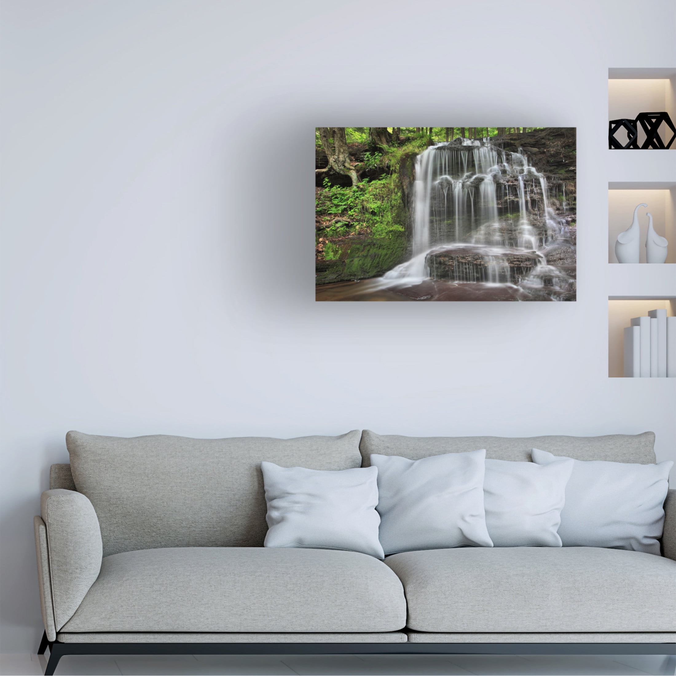 Canvas Wall Art - Patrick Zephyr 'Gunn Brooks Falls' Wall Art for Living Room, Bedroom, or Office Décor by Trademark Fine Art - 47 x 30 Inches