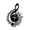 thumbnail image 1 of Reloj de pared con símbolo musical, decoración de moda para el hogar, arte nórdico, reloj decorativo para 237 cm x 30 cm, 1 of 9