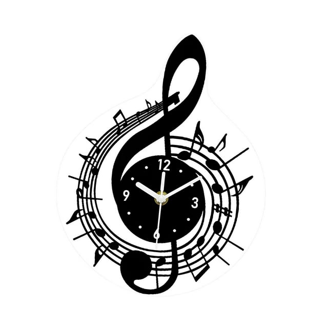 Reloj de pared con símbolo musical, decoración de moda para el hogar, arte nórdico, reloj decorativo para 237 cm x 30 cm