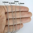 thumbnail image 4 of 14K White Gold 2mm Forsantina Cable Pendant Chain, FREE Microfiber Cloth, Hollow Rolo Link Mens Womens Necklace, Giorgio Bergamo 22, 4 of 6