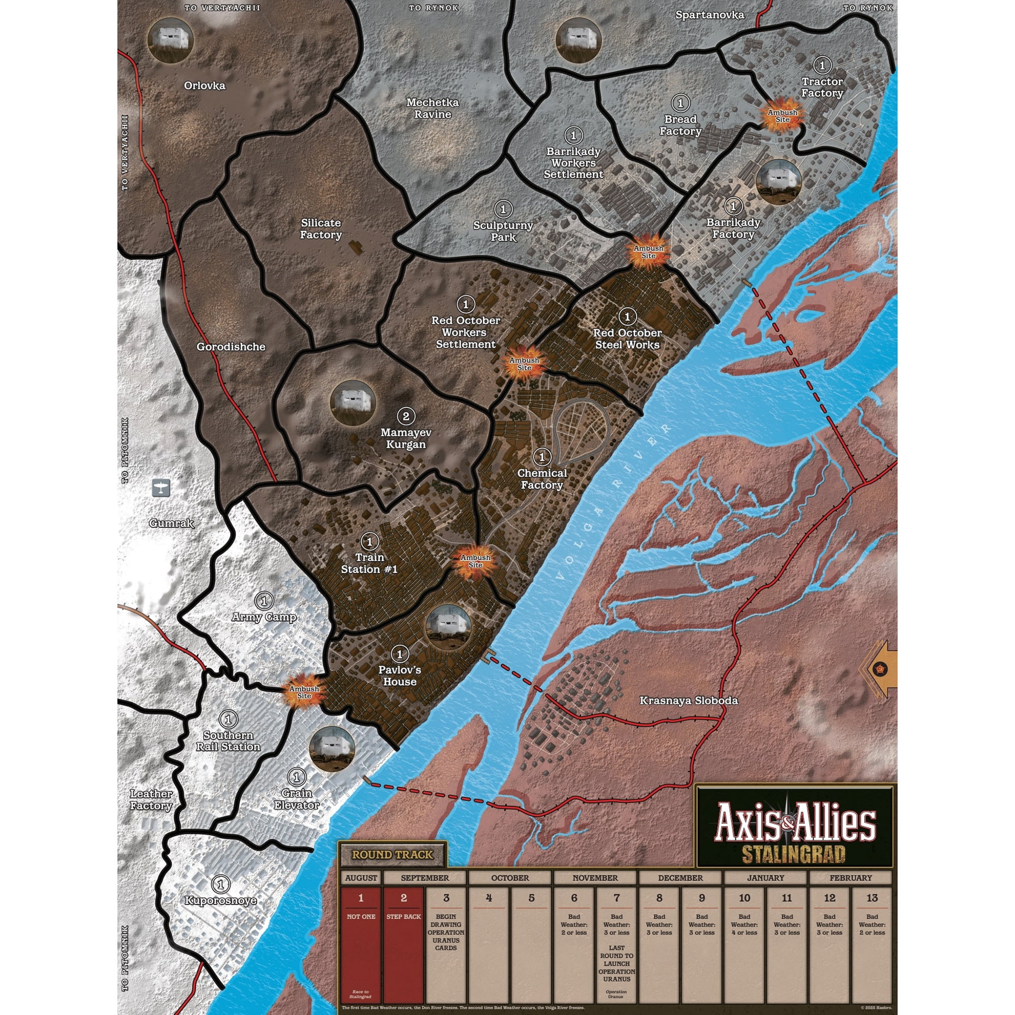 Renegade Games: Axis & Allies - Stalingrad - WWII Strategy Board Game, Command German Or Soviet Forces, Miniatures War Game, Ages 14+, 2 Players, 4hrs
