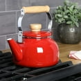 thumbnail image 2 of Mr. Coffee Quentin 1.5 QT Enamel On Steel Tea Kettle withWood Handle, Red, 2 of 2