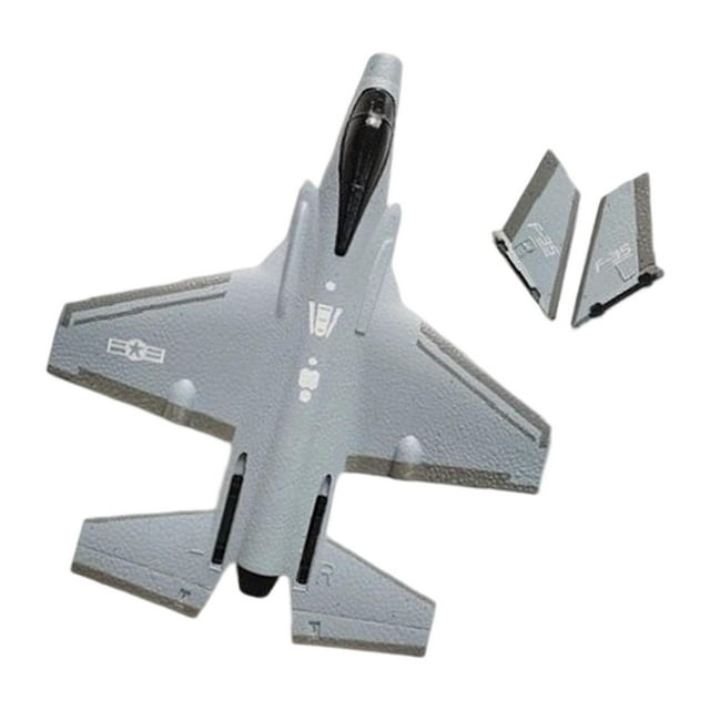 Avión RC, avión de espuma, juguetes voladores al aire libre, planeador de combate para niños principiantes F35 gris