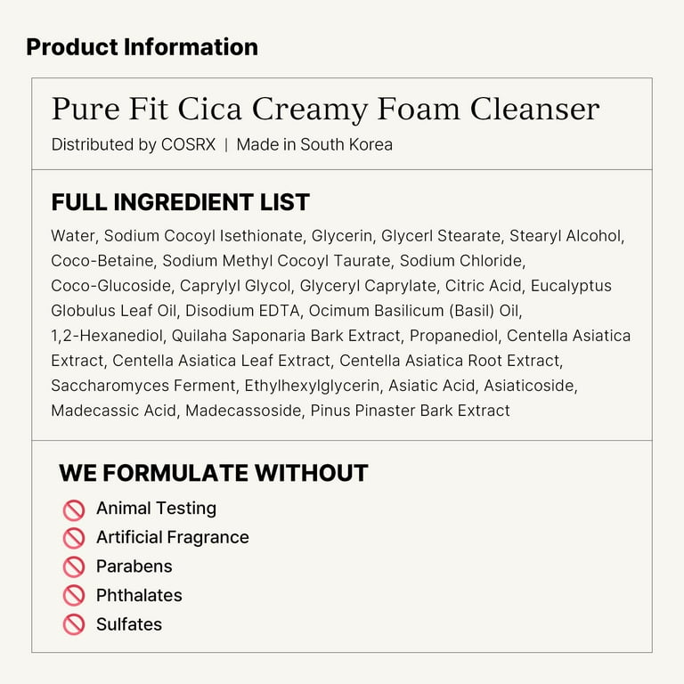 Pure Fit Cica Creamy Foam Cleanser