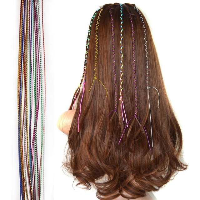 60 piezas (1 estilo) trenza de color de cabello accesorios de trenza de cabello de moda cabello de bricolaje y cuerda trenzada de cabello colorida para niñas mujeres en fiestas Rojo Verde Cocina, Decoración y Otros