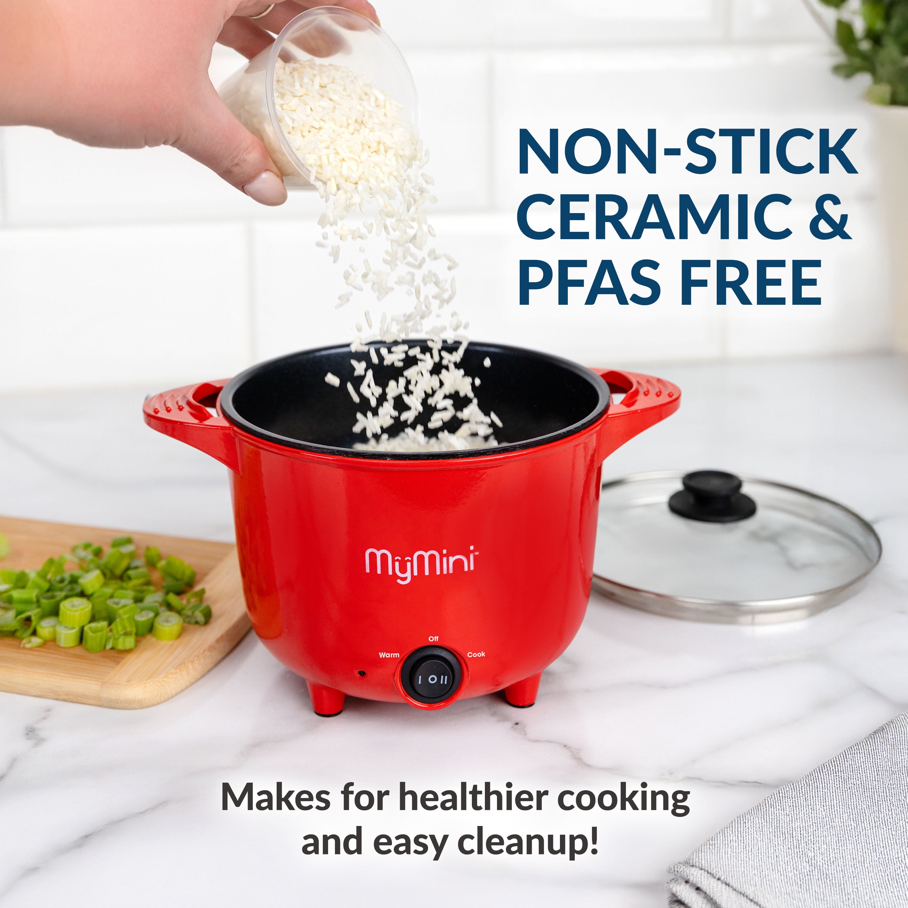 ミニラィススクッカー MyMini Electric Multi-Cooker Pot 32 oz Red Compact Food Steamer