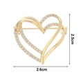 thumbnail image 6 of Ziurtnc Double Heart Brooch Elegant Anti-oxidation Rust-proof Alloy Pin for Women Versatile Wedding Corsage Accessory, 6 of 8