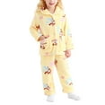 thumbnail image 2 of MEZZALL Cozy Flannel Long Sleeve Outfit Sets For Girls Cute Cartoon Print Kids Sleep O-Neck Tops Pants Leisure Cold Weather Autumn Winter Nightwear Outfits Birthday Clothing Sets, 2 of 4