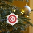 thumbnail image 7 of 3drose, Tunisia Flag, 3 inch Snowflake Porcelain Ornament, 7 of 7