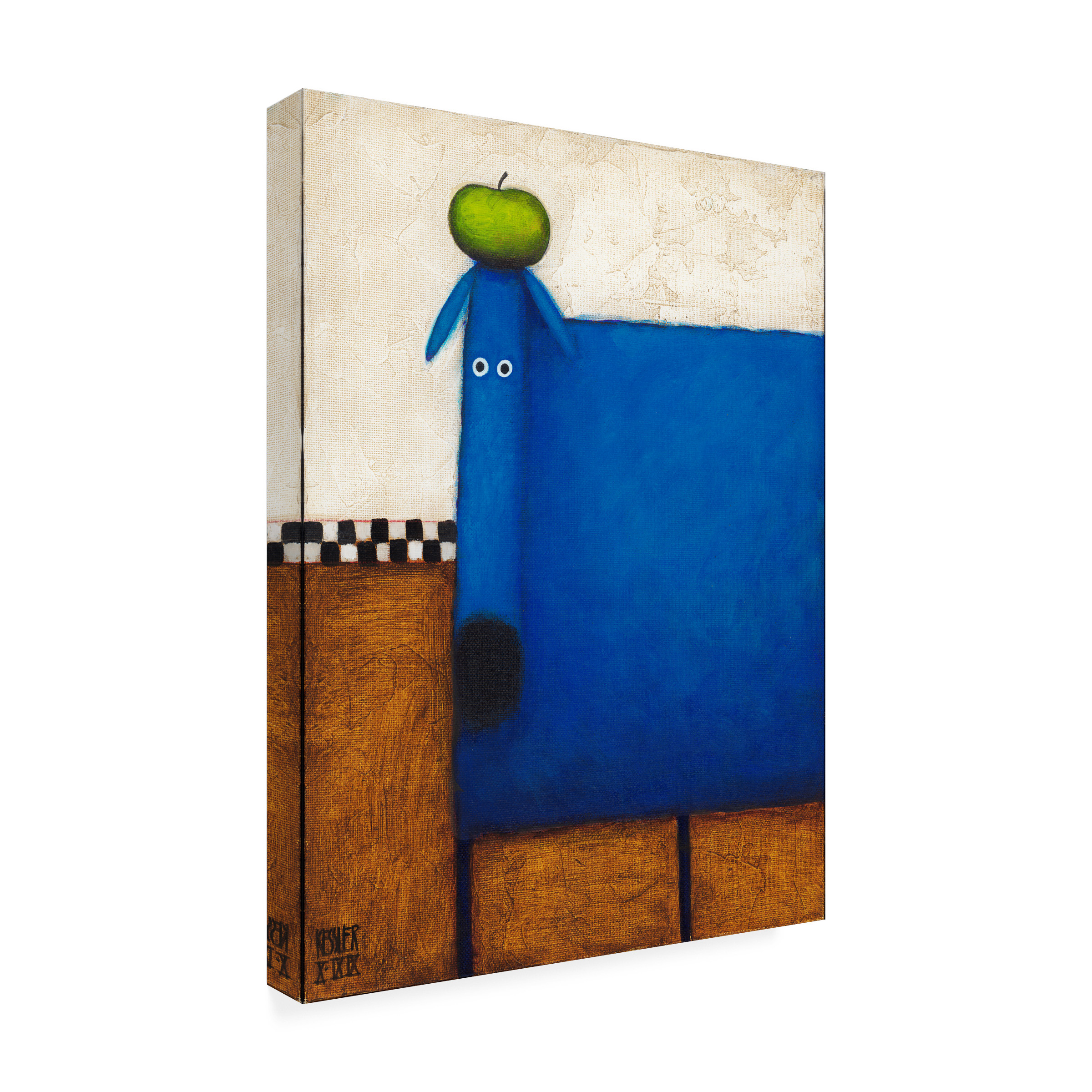 Daniel Patrick Kessler 'Blue Dog With Apple' Canvas Art