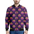 thumbnail image 3 of Chaqueta con cremallera con estampado de puesta de sol de Maldivas para hombre, chaqueta hawaiana de playa con estampado 3D de manga larga, chaqueta bomber informal holgada, abrigo de calle, 3 of 5