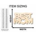 thumbnail image 2 of Mother's Day Craft Unfinished Wood Cutout "Best Mom" DIY handmade Gift 8" / 1/4", 2 of 3