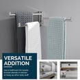 thumbnail image 6 of Angle Simple Swivel Hand Towel Holder 3 Bars, 304 Stainless Steel Hand Towel Rack, Folding Bathroom Towel Hanger Wall Mount, Matte Black, 6 of 9